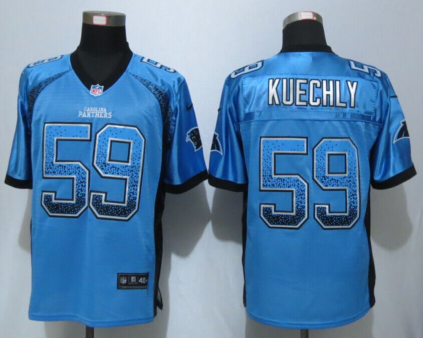 Carolina Panthers 59 Kuechly Drift Fashion Blue NEW Nike Elite Jerseys